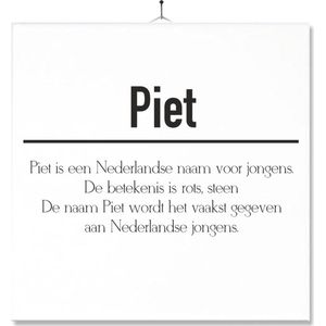 Tegel Met Opdruk | Betekenis | Kado | Cadeau | Met Naam - Piet