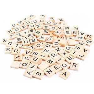 Set van 100 stuks - Bordspel Letters - A tot Z - Hout