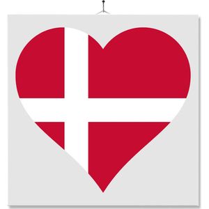 Tegel Met Opdruk | Hart | Vlag | Denemarken