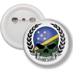 Button Met Speld - Schedel Vlag Solomon