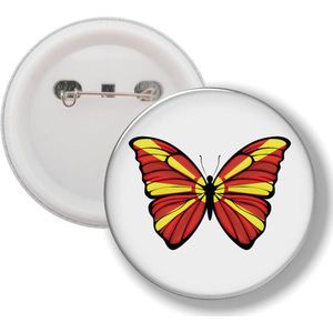 Button Met Speld - Vlinder Vlag Macedonië