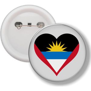 Button Met Speld - Hart Vlag Barbuda