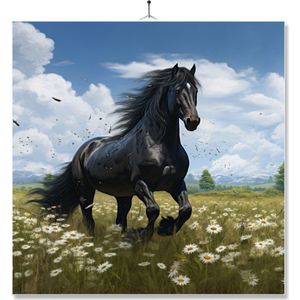 Tegel Met Opdruk | Geschenk | Dieren | Zwart Paard