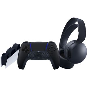 PlayStation 5 DualSense controller Midnight Black + Gaming Headset + Oplaadstation