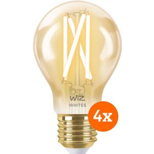 WiZ Smart Filament lamp Standaard Goud 4-pack - Warm tot Koelwit Licht - E27