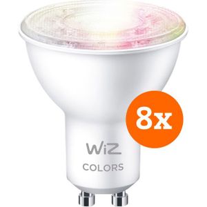 WiZ Smart Spot 8-pack - Gekleurd en Wit Licht - GU10