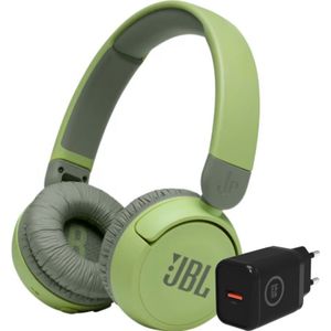 JBL JR310BT Groen + BlueBuilt Quick Charge Oplader met Usb A Poort