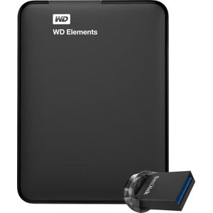 WD Elements Portable 5TB + SanDisk Ultra Fit 64GB