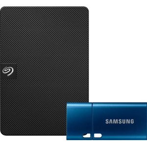 Seagate Expansion Portable 1TB + Samsung USB-C Flash Drive 64GB