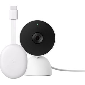 Google Chromecast HD met Google TV + Google Nest Cam Indoor