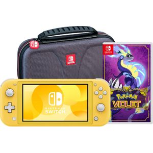 Nintendo Switch Lite Geel + Pokémon Violet + Bigben Beschermtas