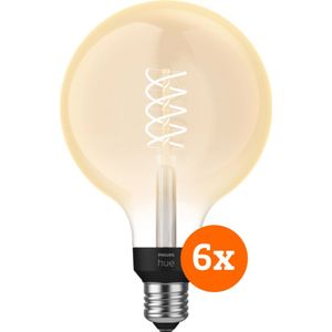 Philips Hue Filamentlamp White Globe XL E27 - 2023 - 6-pack