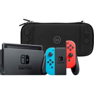 Nintendo Switch Rot/Blau + BlueBuilt Schutzhülle