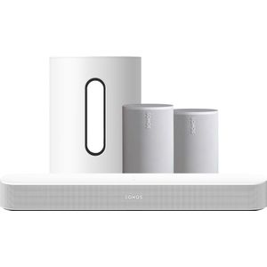 Sonos Beam Gen2 Wit + 2x Era 100 Wit + Sub Mini Wit