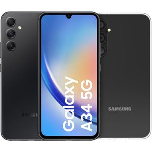 Samsung Galaxy A34 128GB Zwart 5G + BlueBuilt Back Cover