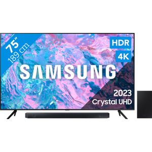 Samsung Crystal UHD 75CU7100 (2023) + Soundbar