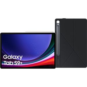 Samsung Galaxy Tab S9 Plus 12.4 inch 256GB Wifi Crème + Book Case Zwart