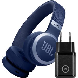 JBL Live 670NC Blauw + BlueBuilt Quick Charge Oplader met Usb A Poort 18W Zwart