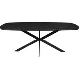 Mangohouten Eettafel Vicenza Black Deens Ovaal 220x110 cm Mahom - Industrieel - Mangohout Online