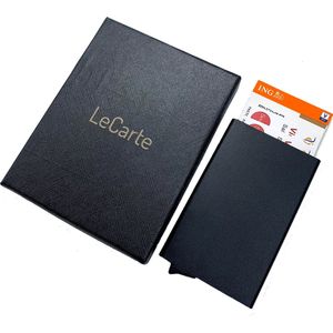 LeCarte® - Uitschuifbare Pasjeshouder - Zwart - Aluminium - Unisex - Geschikt voor 7 pasjes