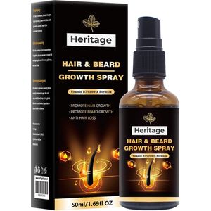 Origeen organic Hair growth serum tegen haairuitval- Haargroei stimulator - Tegen Haarverlies - Baard groeimiddel - Organic - Herbal - Natural - Baard groei stimulator - 60 ml - Vegan - Hair and Beard Growth stimulator Spray - 60 ml