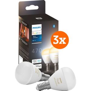 Philips Hue Luster kogellamp White Ambiance E14 6-pack