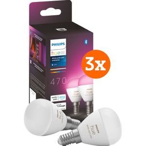 Philips Hue Luster kogellamp White and Color E14 6-pack