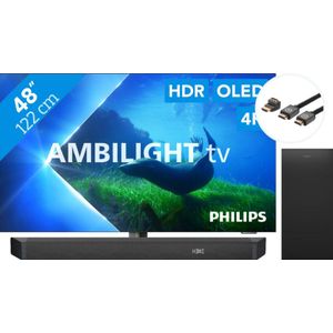 Philips 48OLED808 - Ambilight (2023) + Soundbar + Hdmi kabel