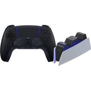 Sony PlayStation 5 DualSense draadloze controller Midnight Black + BlueBuilt oplaadstation