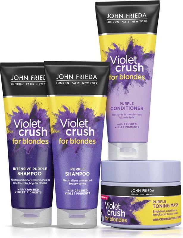 John Frieda - Violet Crush - Shampoo - 250 ml - Pakket met Conditioner en Haarmasker