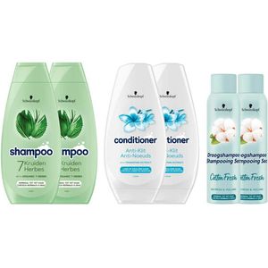 Schwarzkopf - 7 Kruiden - Shampoo - 400 ml - Anti-klit en Droogshampoo Pakket