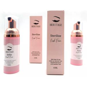 Lash foam en oog make up remover in 1 met borstel – Parabeen free -Desinfecteert & Steriliseert – Geschikt voor Gevoelige Ogen & Contactlensdragers – 60 ml