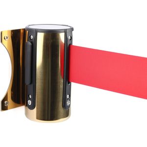 Wandsysteem Standaard Messing met Uittrekbaar Lint Rood