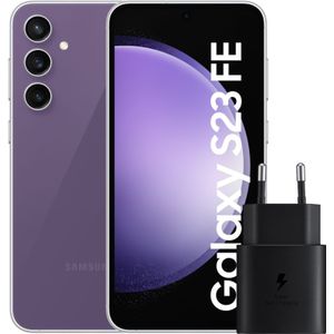 Samsung Galaxy S23 FE 128GB Lila 5G + Samsung Ladegerät 25 Watt Schwarz