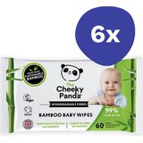 6x Cheeky Panda Babydoekjes Bamboo 60 stuks