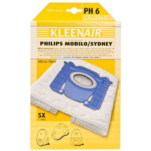 3x Kleenair Stofzuigerzakken Philips PH-6 5 stuks