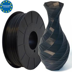 Zwart - PLA filament Europees - 500g - 1.75mm - 3D printer filament - Plastic spoel