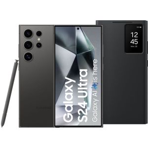Samsung Galaxy S24 Ultra 256GB Zwart 5G + Smart View Book Case Zwart