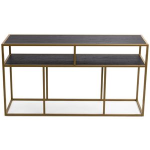 Stalux Side-table 'Teun' 150cm, kleur goud / zwart eiken