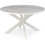 Stalux Ronde eettafel 'Daan' 120cm, kleur wit / beton