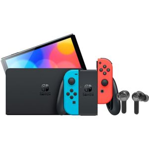 Nintendo Switch OLED Rood/Blauw + JBL Quantum TWS