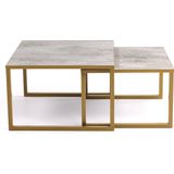 Stalux Salontafelset 'Lisa' 65 en 50cm, kleur goud / beton