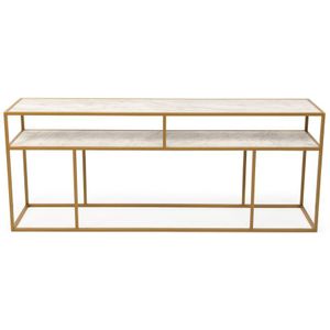 Stalux Side-table - Bijzettafel Teun - Elegant Design - Duurzaam Materiaal - Eenvoudige Montage - Wit Marmer - 200 cm