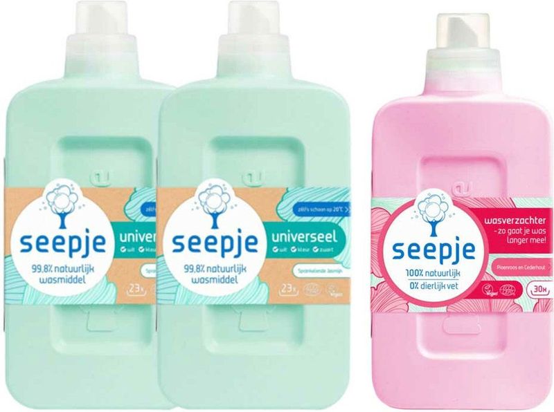 Seepje - Pioenroos - Wasverzachter - 1000ml - Natuurlijke Ingrediënten