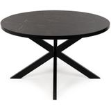 Stalux Ronde eettafel 'Daan' 120cm, kleur zwart / zwart marmer