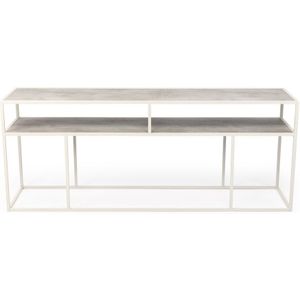 Stalux Side-table 'Teun' 150cm, kleur wit / beton
