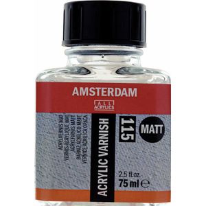 Amsterdam Acrylvernis Mat (115) - Matte Vernis - Transparante Afwerking - Beschermlaag voor Acrylverf - UV-Bestendig - 75 ml - Incl. Goodie