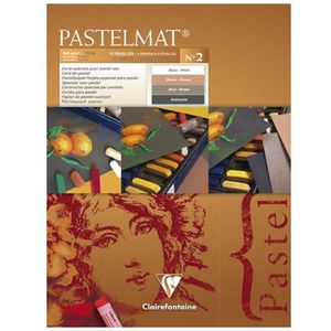 Pastelmat - Papier voor pastelkrijt - blok no.2 - assorti - Clairefontaine - 18 x 24 cm - Incl. Goodie