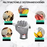 TEN® - Oestermes en Oesterhandschoenen met Oesterhouder - Bruin