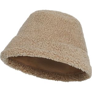 Bucket Hat Reversible - Draagbaar aan 2 kanten - Teddy/Suedine - Beige - Winter